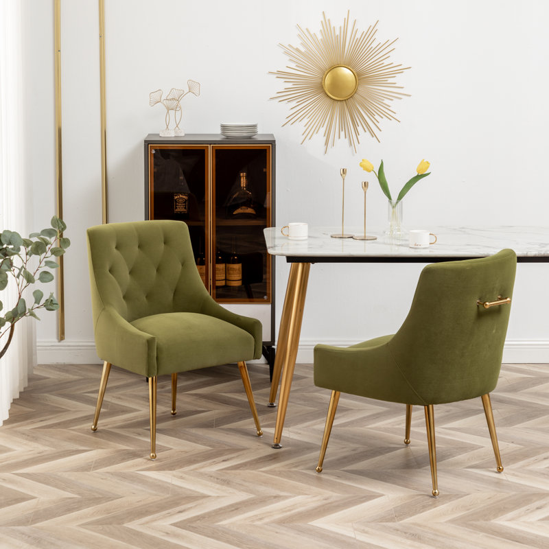 Wayfair green velvet dining chair sales